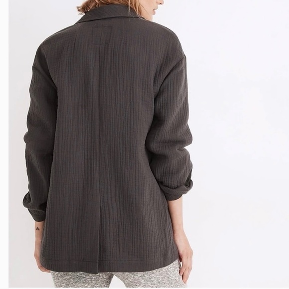 Madewell Dorset Lightspun Oversized Cotton Blazer in Gray Size L - Picture 2 of 7